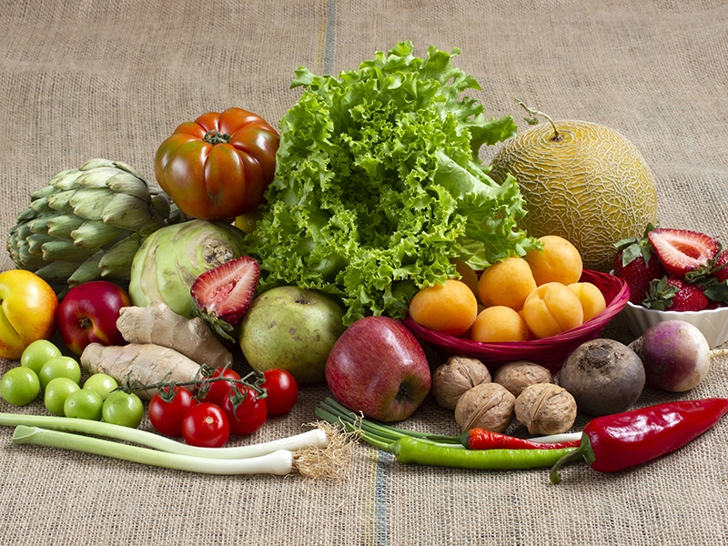 Alimentos de la dieta vegana.